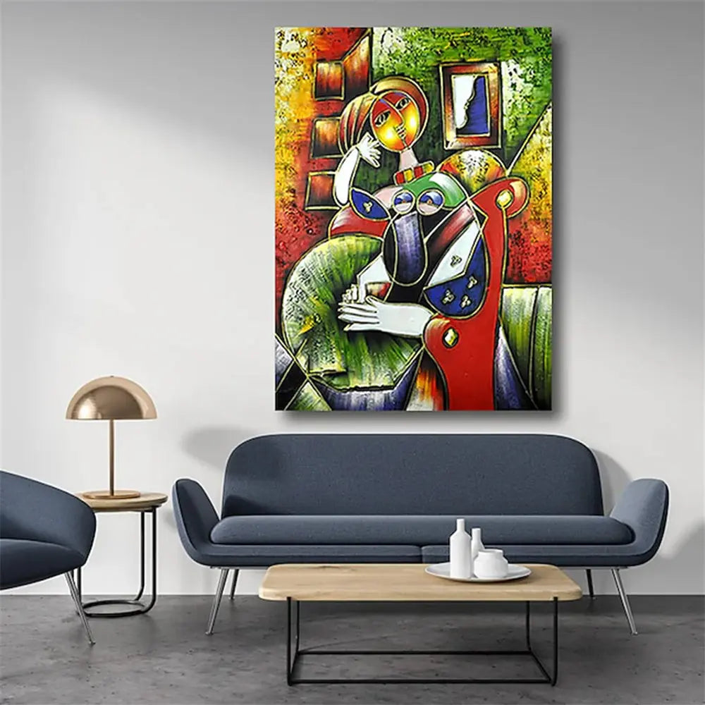 Hand Painted Oil Paintings Hand Painted Wall Art Abstract Modern Figure Picasso Girl Lady Nude Living Room Hallway Luxurious Decorative Painting Doba