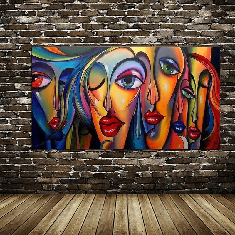 Top Selling Handmade Abstract Oil Painting Wall Art Modern Figure Picture Canvas Home Decor For Living Room No Frame Doba